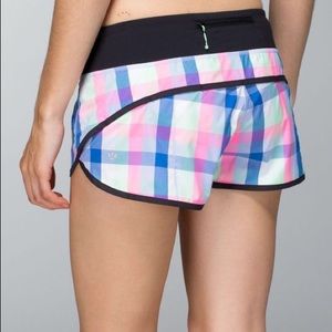 Orange & Burgundy Lululemon Checkered Shorts